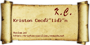 Kriston Cecílián névjegykártya